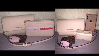 MICHAEL KORS Saffiano Leather 3in1 Crossbody Review  What Fits Inside [upl. by Lenrow167]