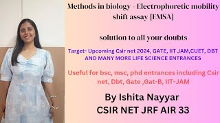 Electeophoretic mobility shift assay EMSA csirnetmethodsinbiologyicmrjrfyoutubeyoutuberdbt [upl. by Anilesor]