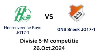 Heerenveense Boys JO171 vs ONS Sneek JO171 Divisie 5M competitie 26Oct2024 [upl. by Mclaurin97]