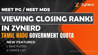 Tamil Nadu Government Quota Closing rank  NEET PG 2024 [upl. by Yenaffit]