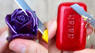 Relaxing Soap Cutting ASMR Satisfying Soap and lipstick cutting Corte de jabón  925 [upl. by Yrruc]