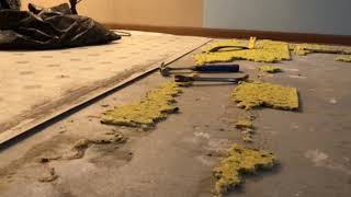 How to remove old carpet padding that’s stuck to the floor [upl. by Aicak]