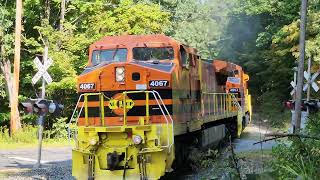 Surprise Trailing Unit NECR 4067 leads 611 south at Hamilton Street Belchertown MA 91324 [upl. by Namreh]