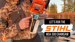 FIRST LOOK at the Stihl MSA 300 Battery Chainsaw [upl. by Harmon63]