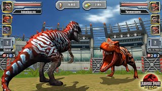 KING OF DINOSAUR INDOMINUS REX MAX LEVEL VS T REX  JURASSIC TOURNAMENT  JURASSIC PARK BUILDER [upl. by Ax421]