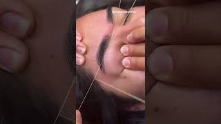 Right side eyebrow threading eyebrows shortvideo threading [upl. by Tezil]