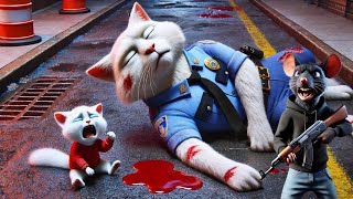 The Kitten Pain😿 after losing his Police Father😻 cat ai catlover catvideos cutecat aicat [upl. by Aistek]