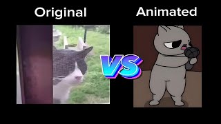 Wha Wha Wha Cat Song vs Animated [upl. by Stavros]