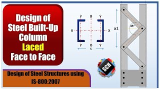 How to Design a Laced Steel Builtup Column  Channel  Face to Face  Bolted amp Welded connection [upl. by Nairret812]