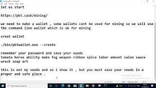 How to Mine PKT coin from windows mining pkt [upl. by Asare]