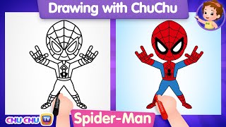 How to Draw a SpiderMan  Drawing with ChuChu – ChuChu TV Drawing for Kids Step by Step [upl. by Becki]