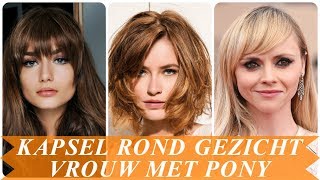 Kapsel rond gezicht vrouw met pony [upl. by Eillek]