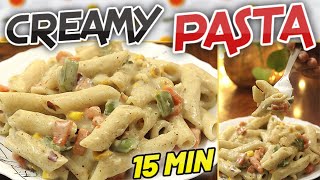 15Min Creamy White Sauce Pasta Recipe Indian Restaurant Style  Easy Cheesy Pasta Recipe shorts [upl. by Osman]