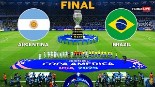 ARGENTINA vs BRAZIL  FINAL COPA AMÉRICA 2024  MESSI vs VINICIUS  REALISTIC PES GAMEPLAY [upl. by Malvin534]