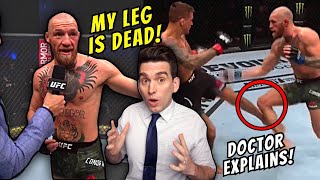 Conor McGregors DEAD LEG Leads to Knockout at UFC 257  Doctor Explains BRUTAL Leg Kicks [upl. by Ummersen]