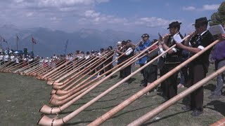 Alphorn fest brings sound of music to Swiss mountains [upl. by Anaya279]