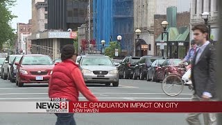 Yale graduation impacting New Haven traffic and businesses [upl. by Ayalat]