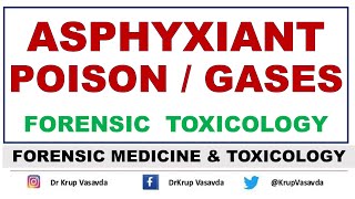 Asphyxiant Poisons  Toxic gases  Forensic Toxicology  Dr Krup Vasavda [upl. by Aknayirp]