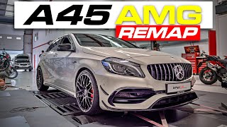 Mercedes A45 AMG W176 Dyno Tuning OVER 400bhp  Custom BHP UK Remapping [upl. by Eldnek]