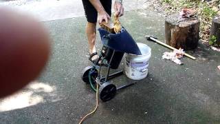 making berley with a garden shredder  mulcher [upl. by Hewes]