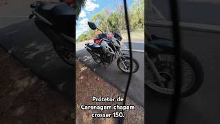 Acessório top para crosser 150protetor de carenagem com pedaleira chapam viagemdemoto [upl. by Notsew]