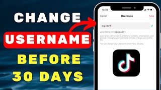 How to Change TikTok Username Before 30 Days [upl. by Krusche607]