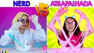 NERD VS ATRAPALHADA FAZENDO SLIME  FÉRIAS 07  Luluca [upl. by Eicyak95]