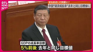 【中国】“経済成長率”去年と同じ目標値に…景気低迷続く中 [upl. by Ahsitul]