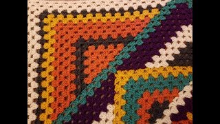 Kaleidoscope Granny Square Blanket Crochet Along pt 42A [upl. by Ahsykal]