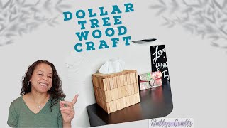 Dollar Tree Wood Craft  DIY Tumbling Tower Tissue Holder [upl. by Palestine670]