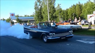 Gas Station Burnouts  Järvenpää CruiseIn July 2020 [upl. by Lisabet530]