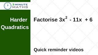 Factorise harder quadratic equations  GCSE maths level 7 [upl. by Algernon]