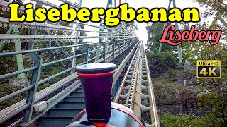 2023 Lisebergbanan Roller Coaster On Ride front Seat 4K POV Liseberg [upl. by Enomrej]