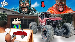 Lava God Ice God and Franklin Shinchan Draw RC MONSTER CAR in Real Life in GTA 5 [upl. by Mercedes952]