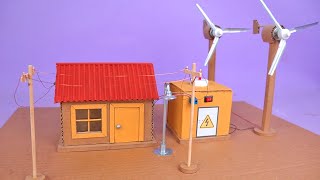 Amazing WIND GENERATOR MODEL made with recyclable materials [upl. by Ynwat890]