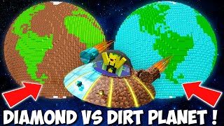 I created DOUBLE DIAMOND DIRT UFO TO SELECT NEW PLANET in Minecraft  DIAMOND VS DIRT PLANET [upl. by Ellednahs]