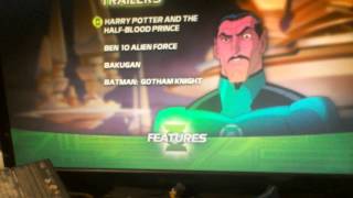 Green Lantern First Flight 2009 DVD Menu Walkthrough [upl. by Yorgerg768]