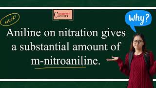 Aniline on nitration gives a substantial amount of mnitroaniline Why [upl. by Rooney]