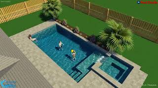 30x15 Geometric Pool with spa and sunshelf [upl. by Phoebe]