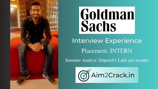 Goldman sachs interview experience  Summer analyst  Internship  2022  Placement31  Aim2crack [upl. by Kcirted677]