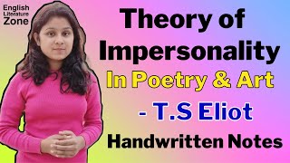 Theory Of Impersonal Poetry by TS Eliot  Theory of Impersonality by TS Eliot [upl. by Lacram]