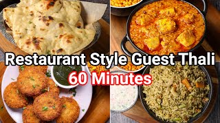 Restaurant Style Guest Thali Recipe in 60 Mins  Tandoori Roti Veg Pulav Dahi Kebab amp Paneer Sabji [upl. by Sialac]