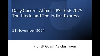 Daily UPSC Current Affairs MCQs amp News Analysis  November 11 2024  UPSC 2025 ias currentaffairs [upl. by Merrielle]