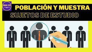 POBLACIÓN Y MUESTRA  SUJETOS DE ESTUDIO  GENERALIZACIÓN DE RESULTADOS DE INVESTIGACIÓN 2024 [upl. by Dagny]