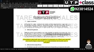 🔴 ACS11 Semana 11  Tema 01 Tarea  Tarea académica 2 TA2 REDACCIÓN DE TEXTOS 1 UTP 923814524 [upl. by Rafat]