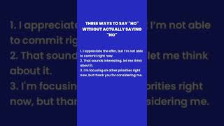 3 Polite Ways to Say No Without Actually Saying No learnenglish viralvideo [upl. by Eitsirk72]