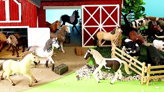 Fun Farm Diorama  Cattle Horse Barnyard Animal Figurines  Learn Animal Names [upl. by Danella747]