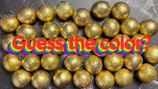 ASMR Clay Cracking Gold Glitter Balls Guess the color game Guess the colour asmr claycracking [upl. by Aiyot37]