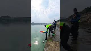 Hydrofoil sliding exercise in reservoir [upl. by Kieryt]