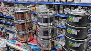 Kitchen Stainless Steel Biryani Pot Collections  Kitchen items Lunch Box CollectionsWooden Jars [upl. by Naujal541]